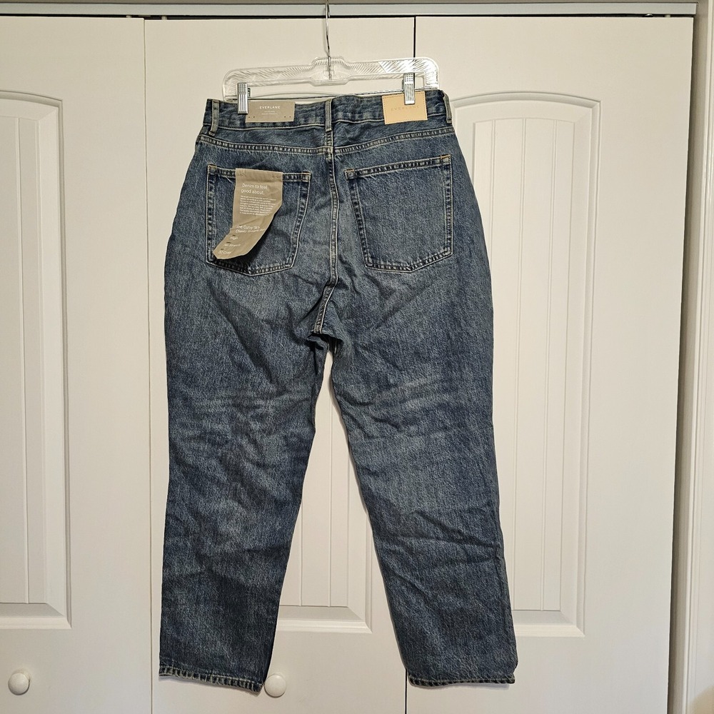Everlane The Curvy '90s Cheeky Straight Jean Women 32 Crop Vintage Mid Blue High - Picture 2 of 9